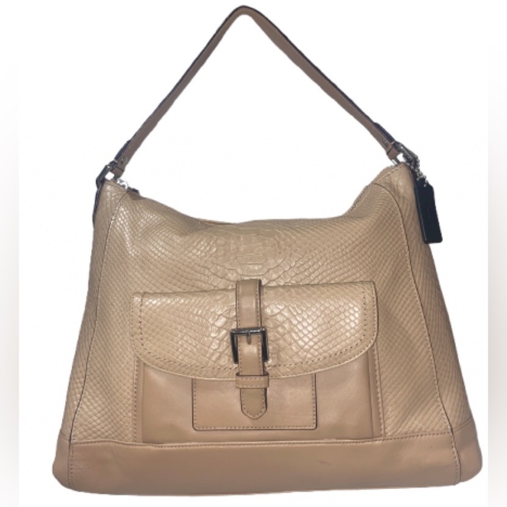 Coach F31283 Charlie Python embossed Leather Hobo Tote Shoulder Handbag 2014
